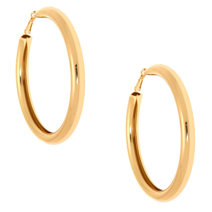Gold-tone 80MM Tube Hoop Earrings,