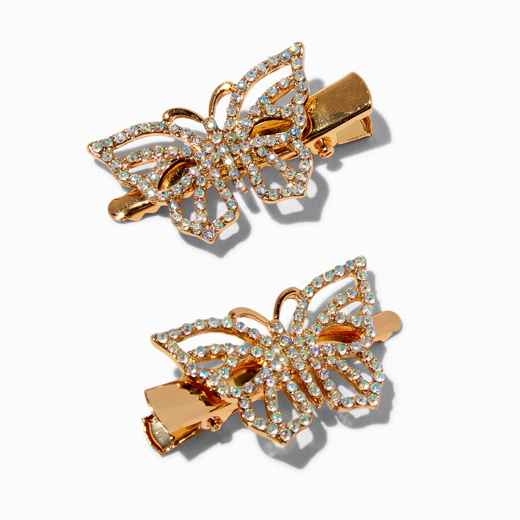 Claire's Club Gold-tone Butterfly Hair Clips - 2 Pack