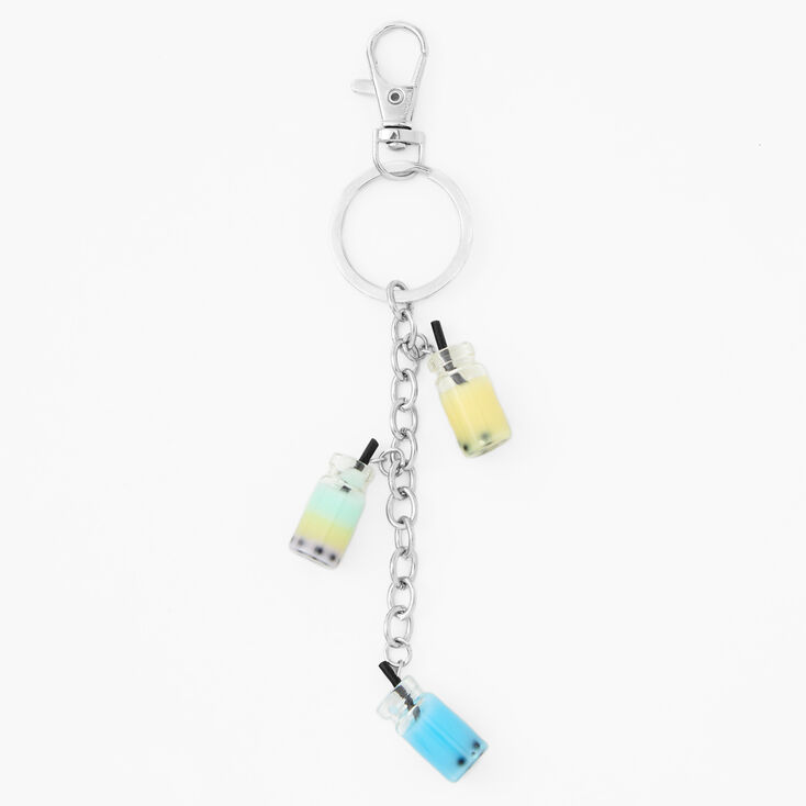 Bubble Tea Silver Keychain,