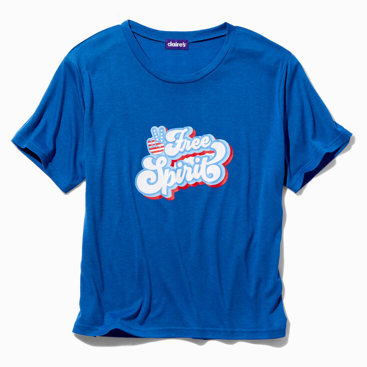 Free Spirit Short Sleeve Blue Tee,