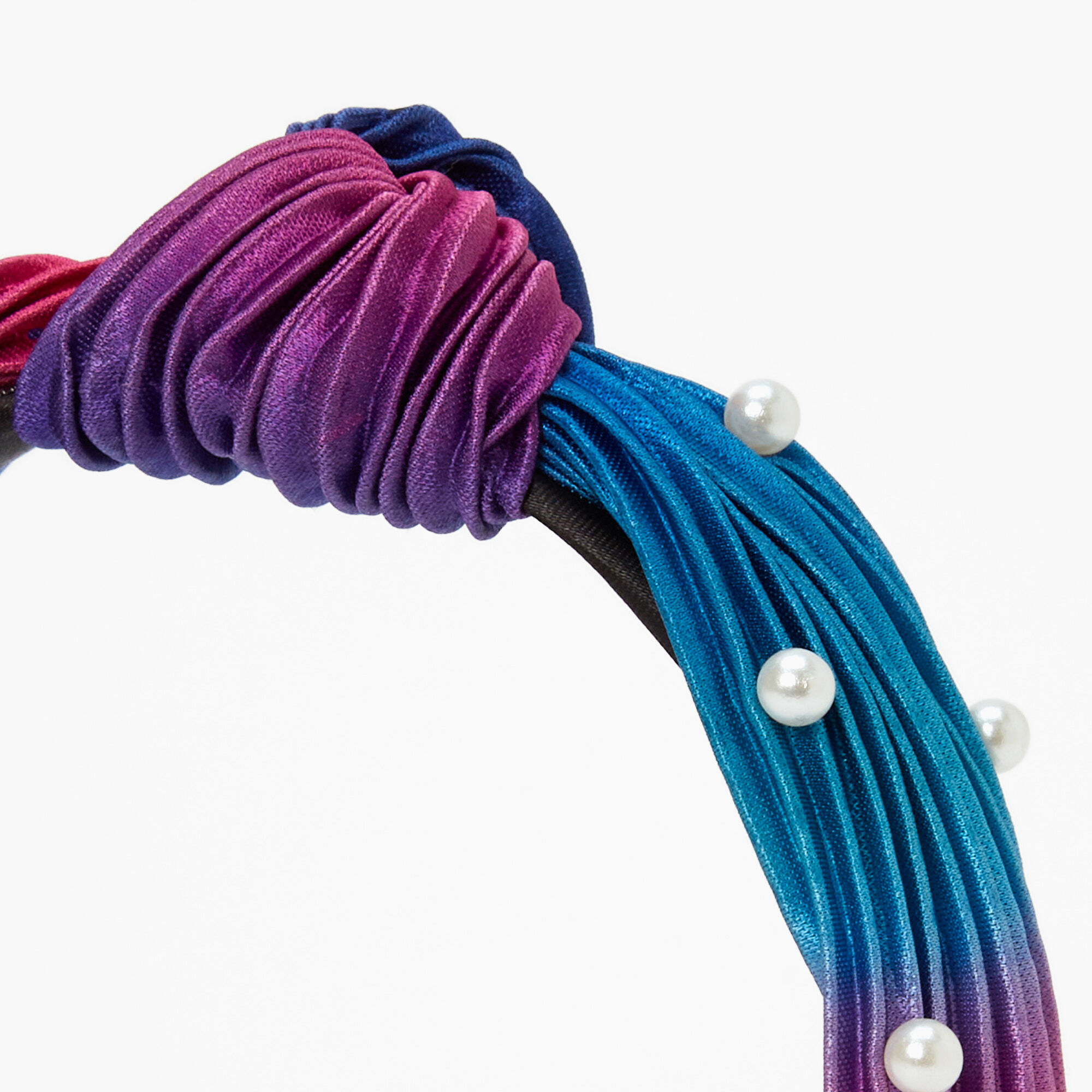 Claire's Club Pleated Pearl Knotted Headband,
