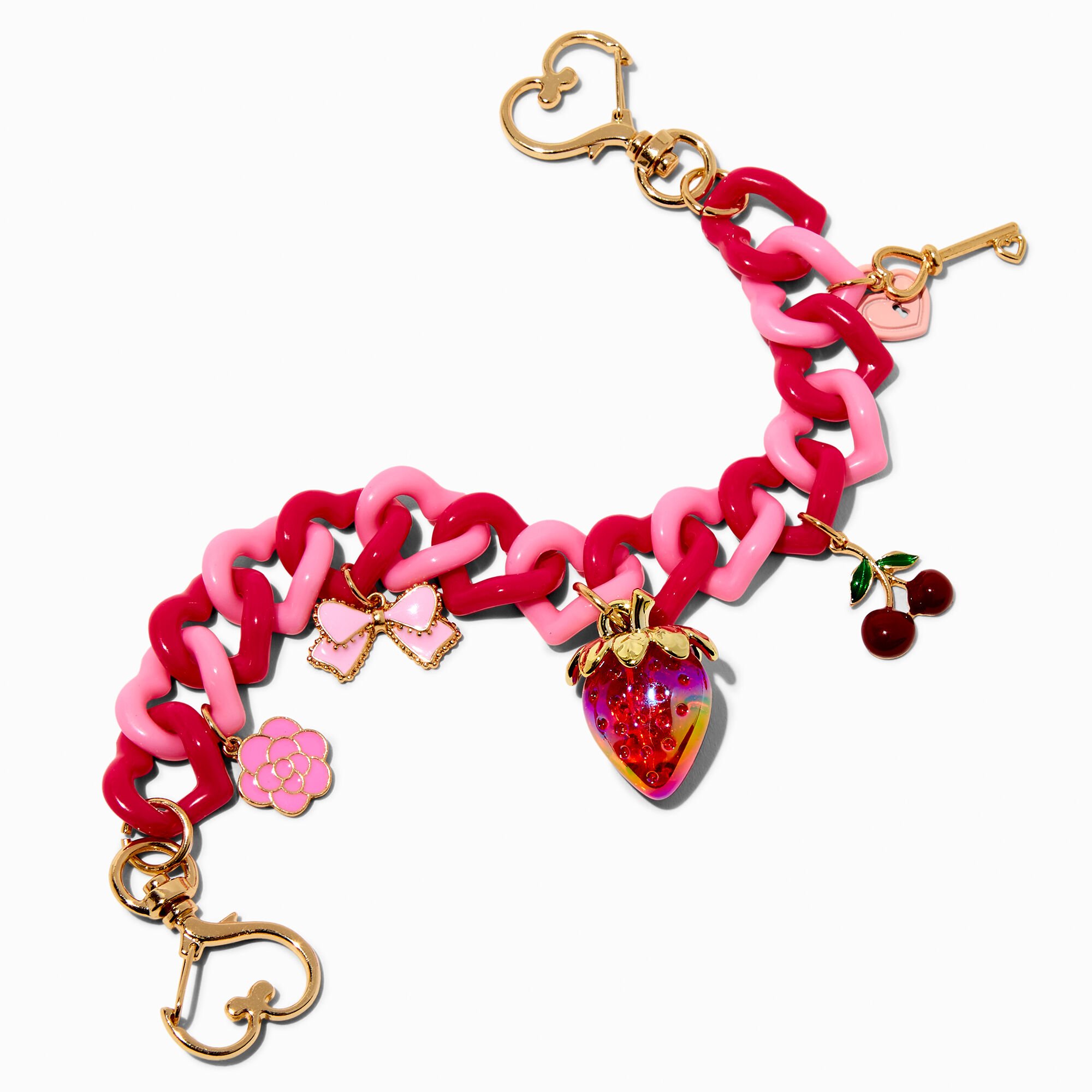Pink Heart Charmy Chunky Chain Bag Charm,