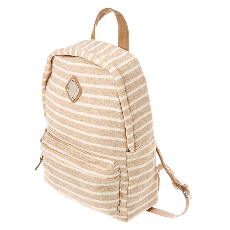 Neutral Striped Backpack - Tan | Claire's US