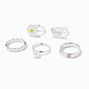 Claire&#39;s Club Silver Daisy Rings - 5 Pack,