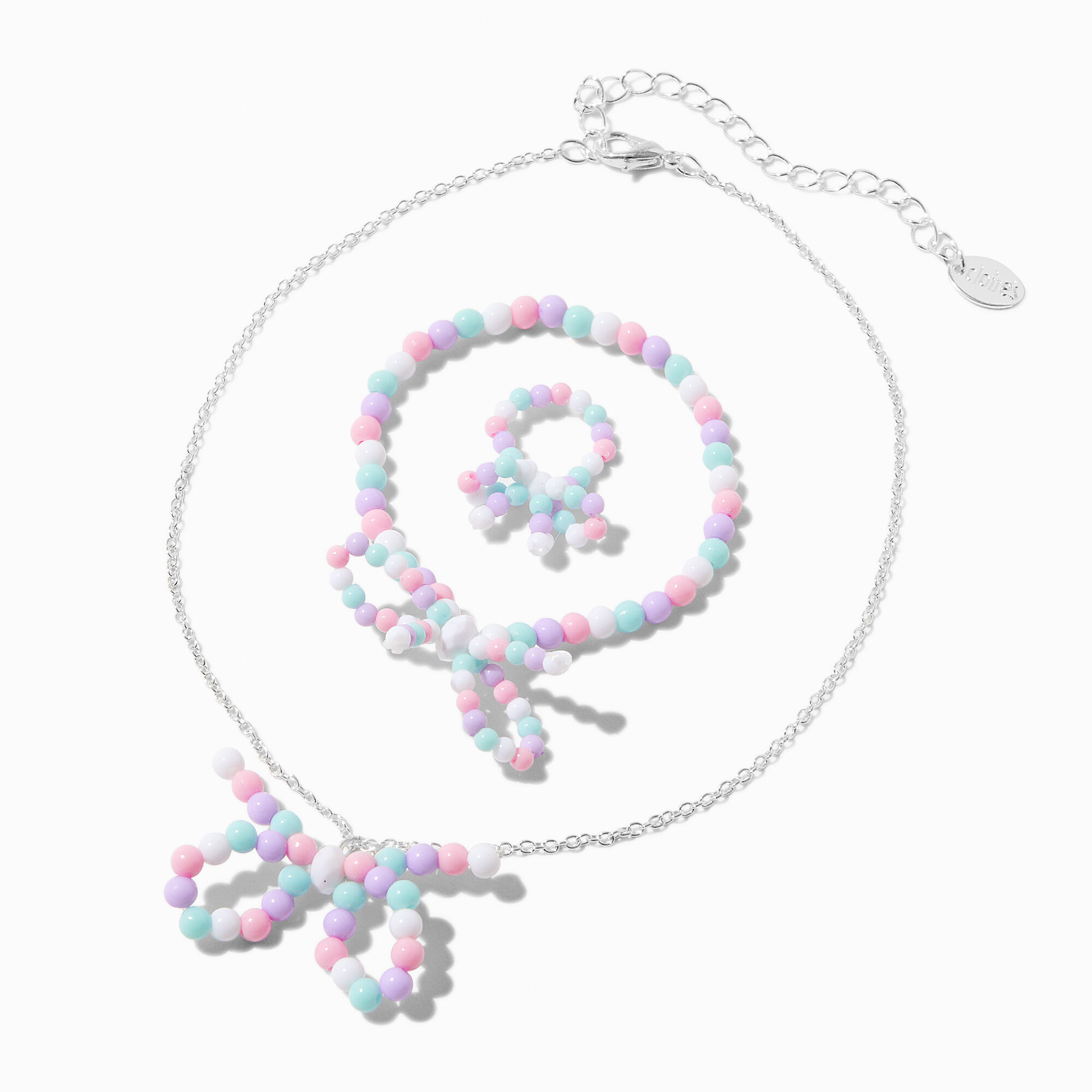 Claire's Parure de bijoux perlés nœud pastel Claire's Club - Lot de 3