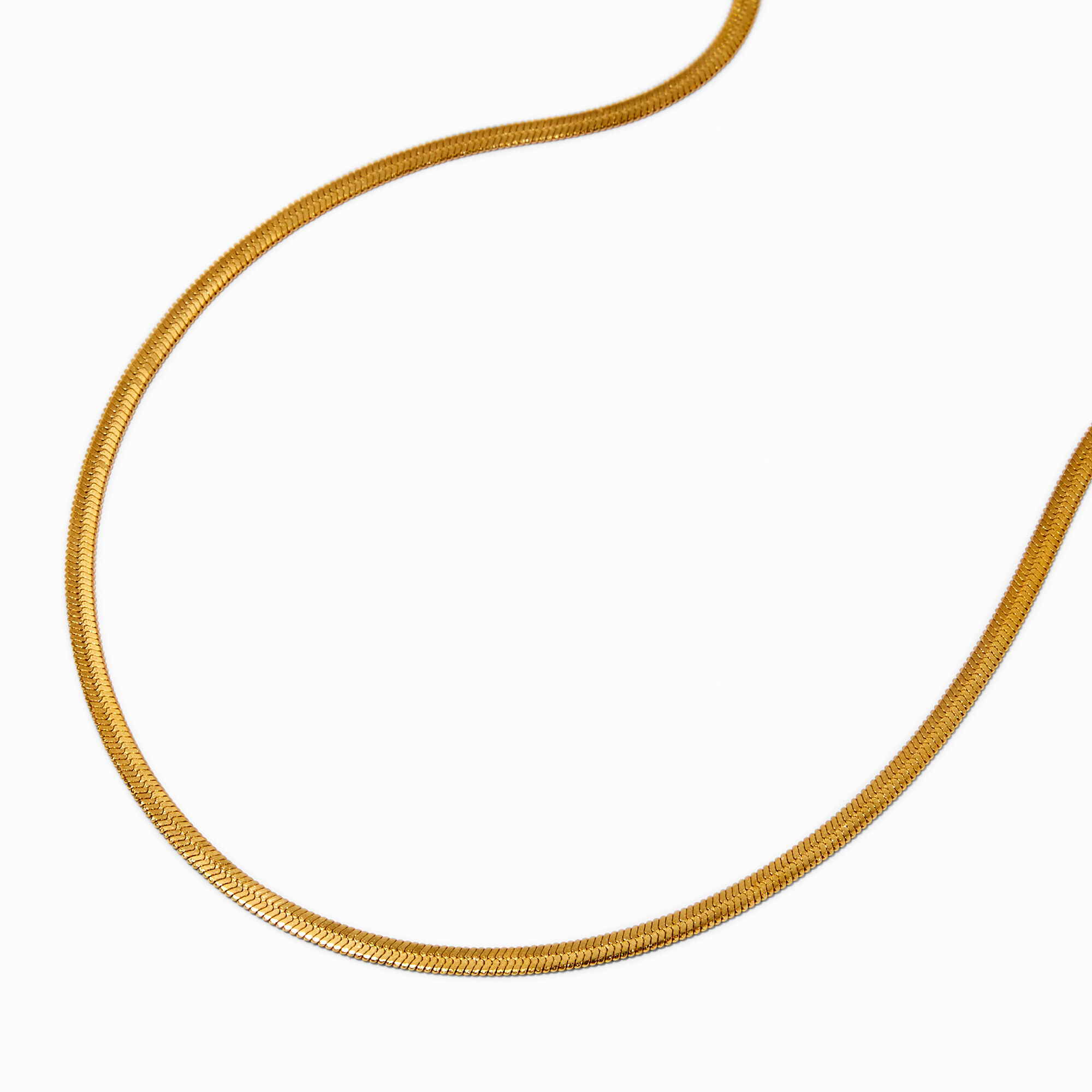 View Claires Tone Stainless Steel 4MM Snake Chain Necklace Gold information