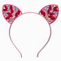 Pink Gemstone Cat Ears Headband,