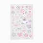 Pink &amp; Purple Floral Temporary Tattoos,