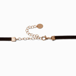 Gold-tone Tassel Black Bow Choker Necklace,