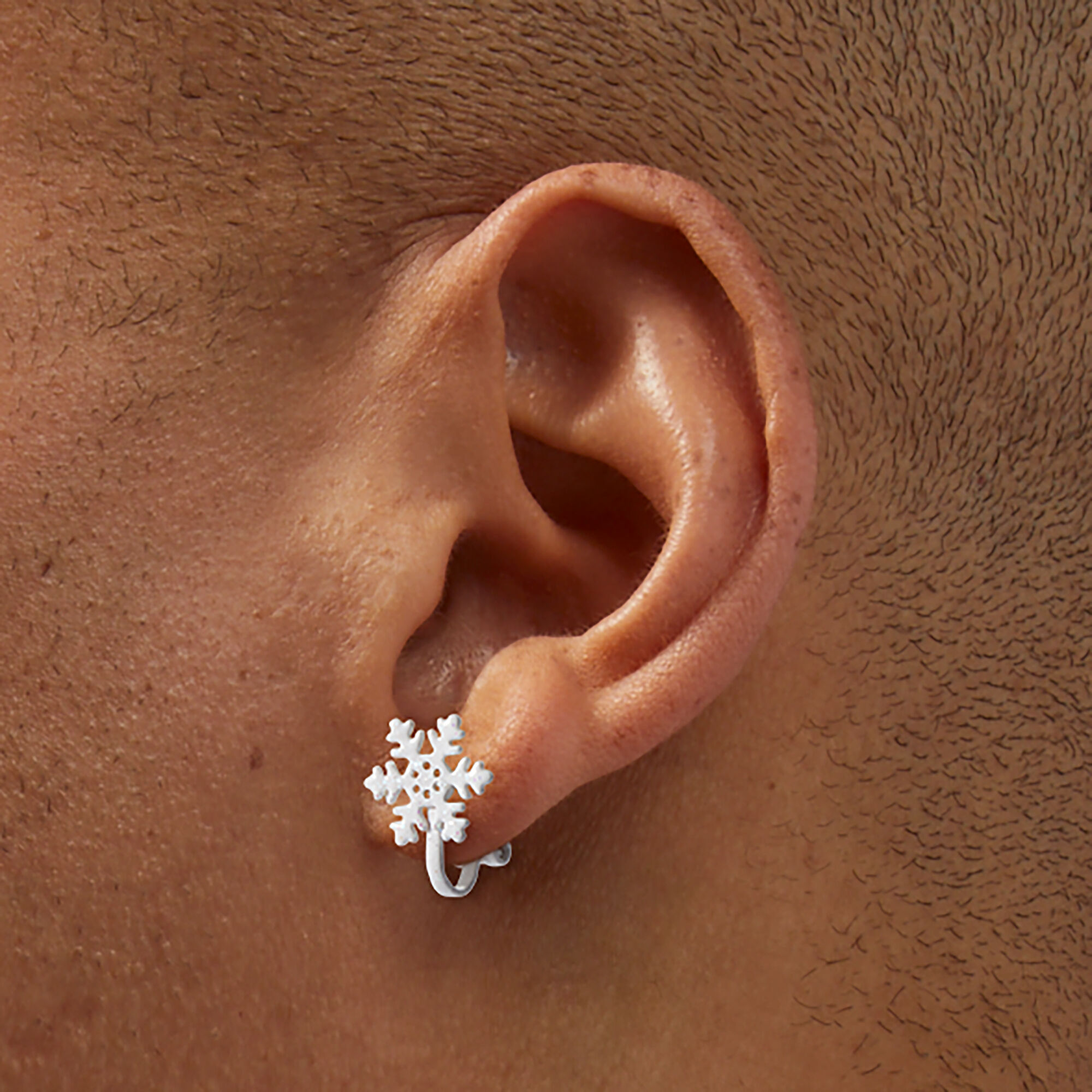 Snowflake clip on earrings clearance