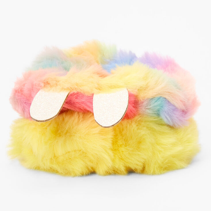 Claire&#39;s Club Yellow Bunny Ear Furry Hair Scrunchies - 2 Pack,