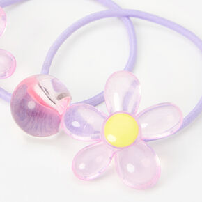 Purple Flower Hair Ties - 2 Pack,