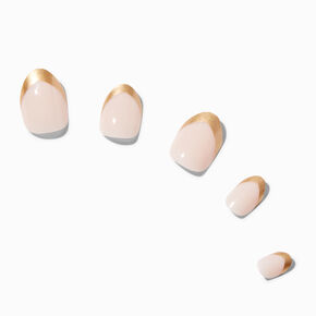Skinny Gold French Tip Stiletto Press On Vegan Faux Nail Set - 24 Pack,