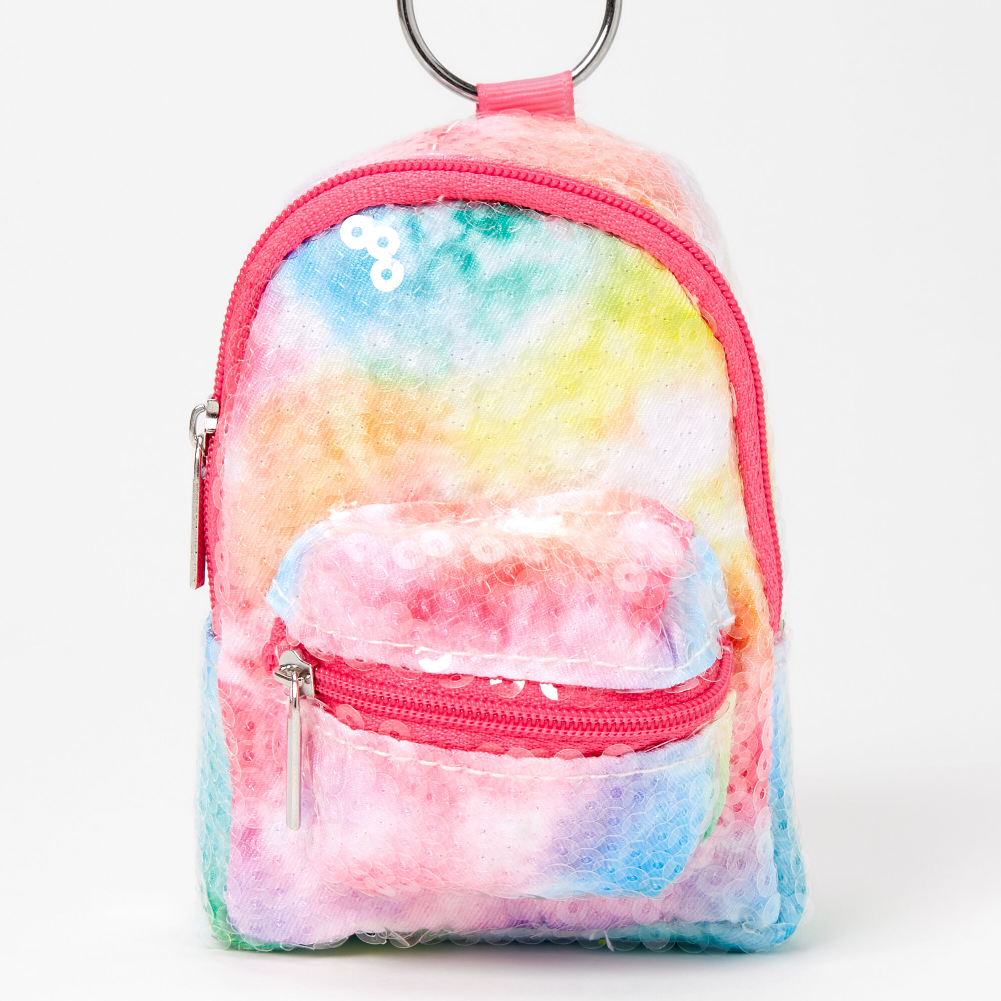 Tie Dye Sequin Mini Backpack Keychain Claire s