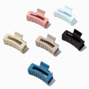 Muted Rectangle Hair Claw - 6 Pack,