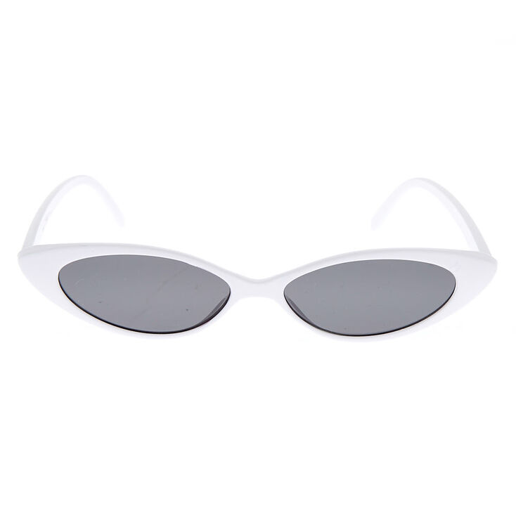 Slim Cat Eye Sunglasses - White,