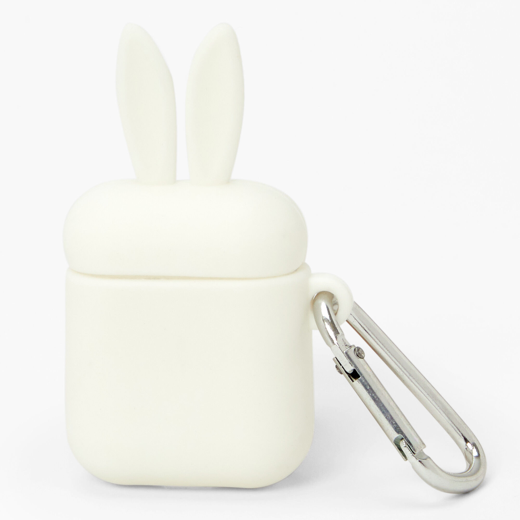 White Bunny Silicone Earbud Case Cover Compatible With Apple