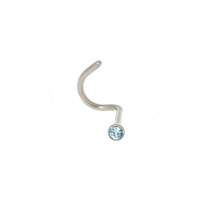 Anneau de piercing nombril avec pierre couleur aqua 20&nbsp;g couleur titan&eacute;,