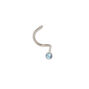 Anneau de piercing nombril avec pierre couleur aqua 20&nbsp;g couleur titan&eacute;,