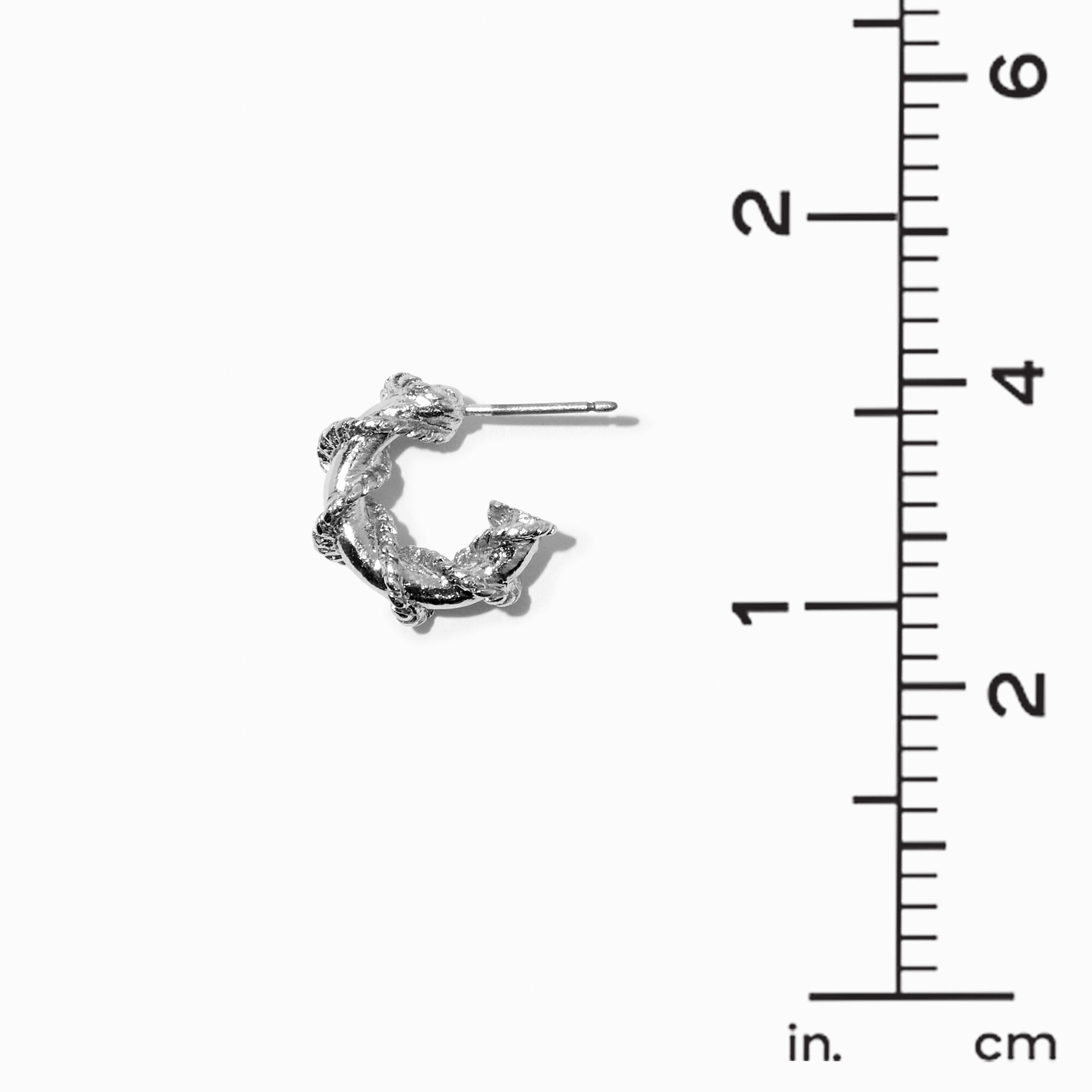 Silver Textured Earrings Set - 6 Pack,