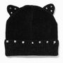 Studded Black Cat Beanie Hat,