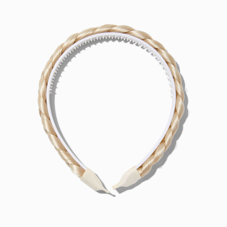 Platinum Blonde Faux Hair Braided Headband,