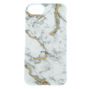 Coque de protection pour portable blanche effet marbr&eacute; et couleur dor&eacute;e - Compatible avec iPhone 6/7/8/SE,