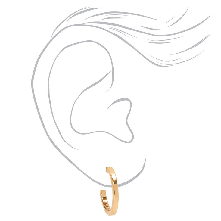 Gold Mixed Hoop Earrings and Ear Cuff Set - 6 Pack,