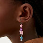 Beaded Butterfly 2&quot; Drop Earrings ,