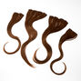 Extra Long Straight Faux Hair Clip In Extensions - Brown, 4 Pack,