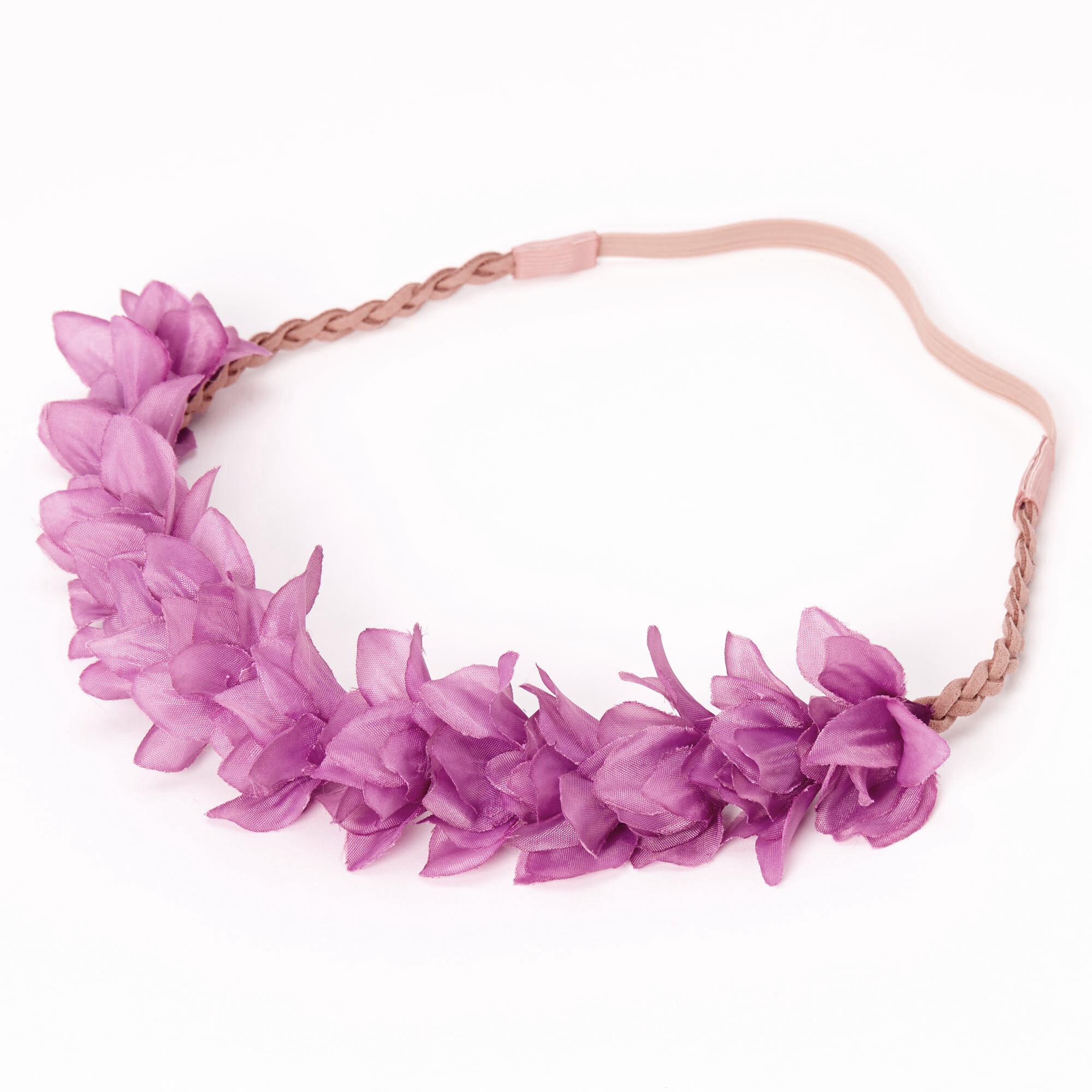 Flower Petal Braided Headwrap - Berry,