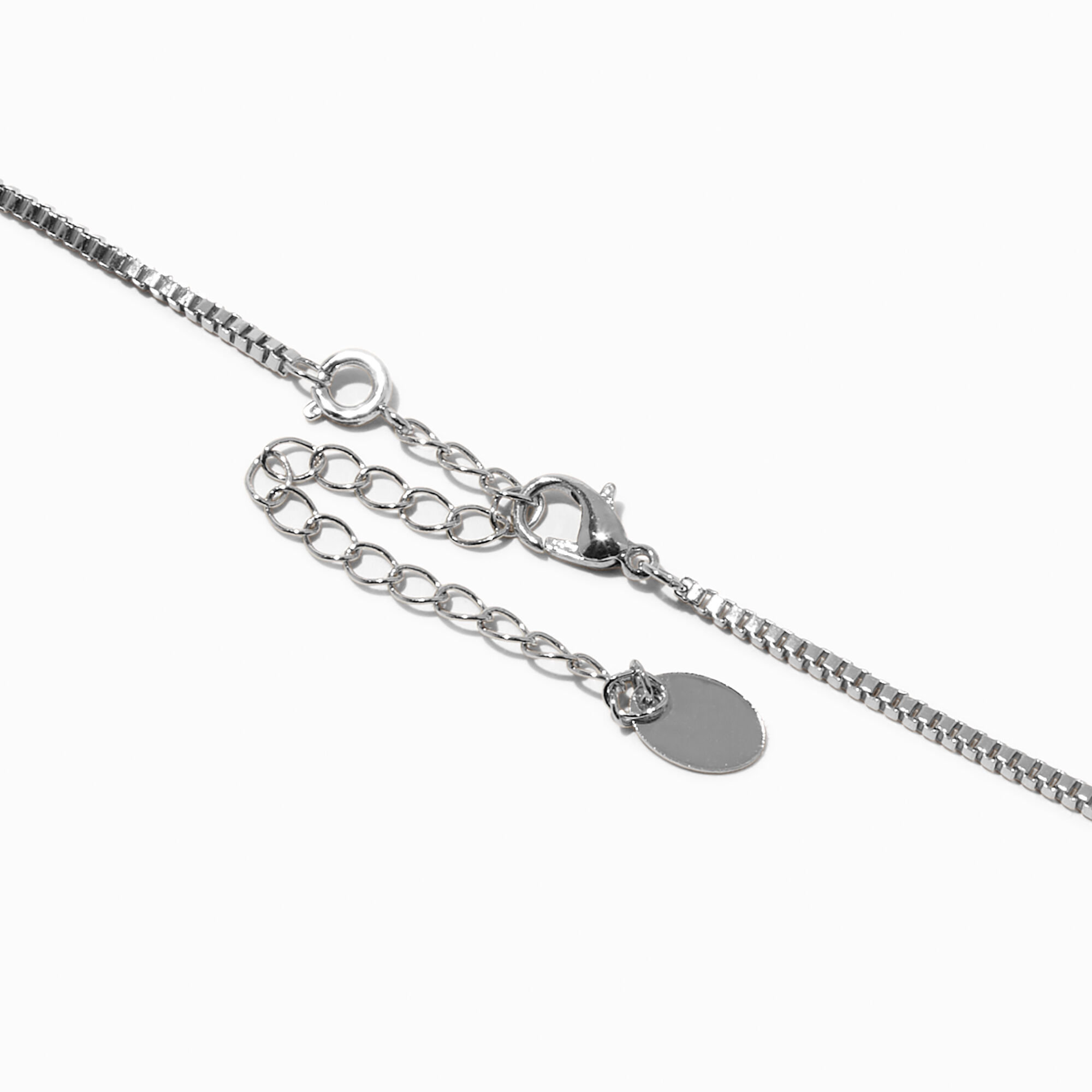 Collier de chaîne à maillons carrés couleur argentée,