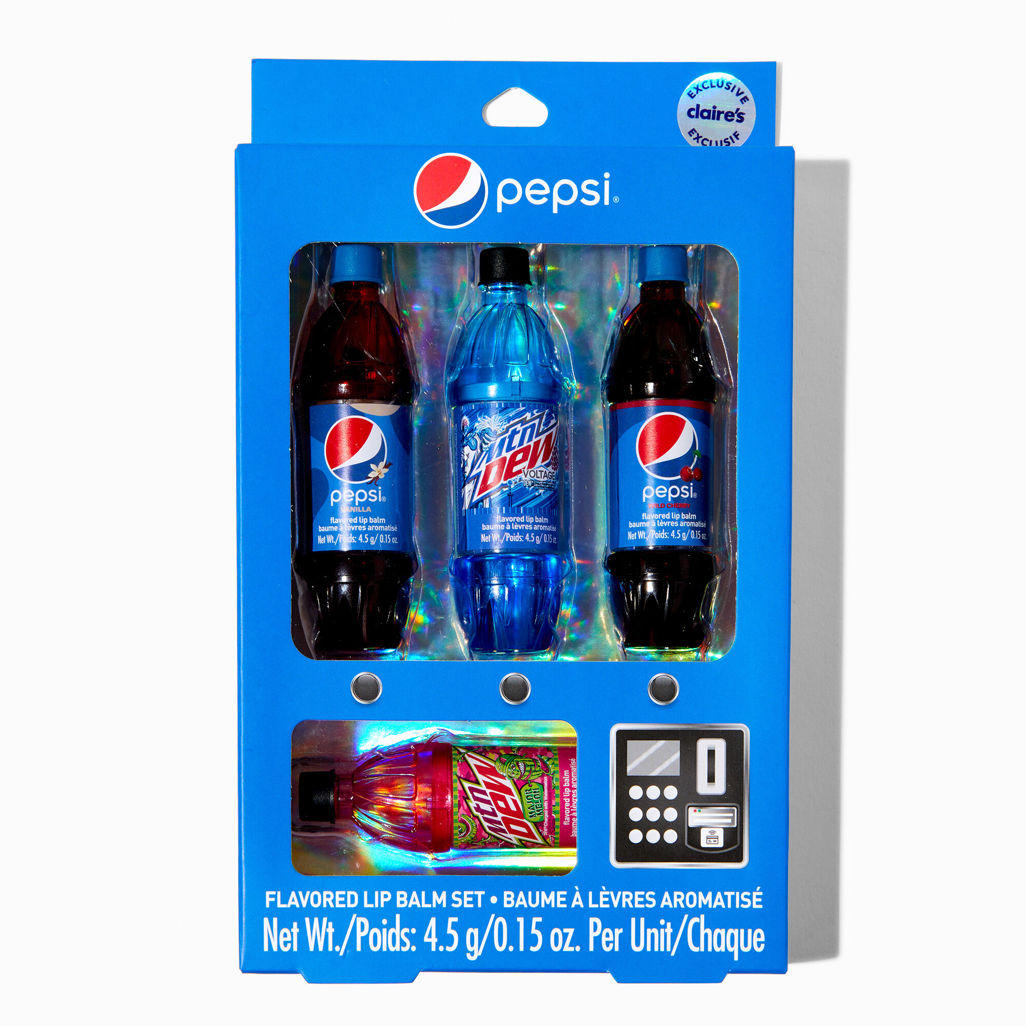 View Pepsi Claires Exclusive Flavored Lip Balm Set 4 Pack information