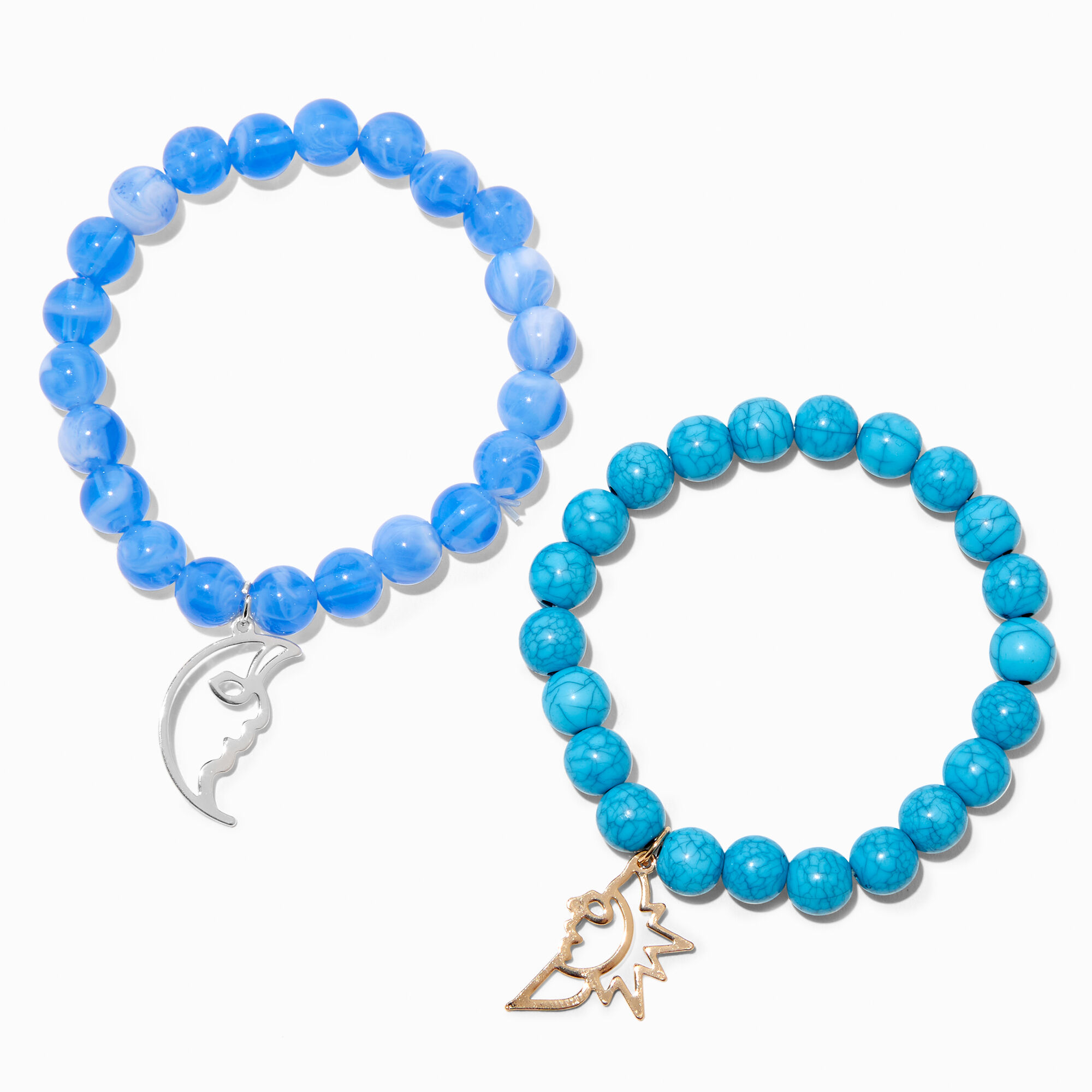 Claire's Glow in The Dark Fortune Stretch Bracelets - 2 Pack | Blue