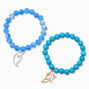 Blue Sun &amp; Moon Beaded Stretch Bracelets - 2 Pack,