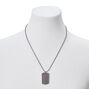 Silver-tone Dog Tag Pendant Chain Necklace,