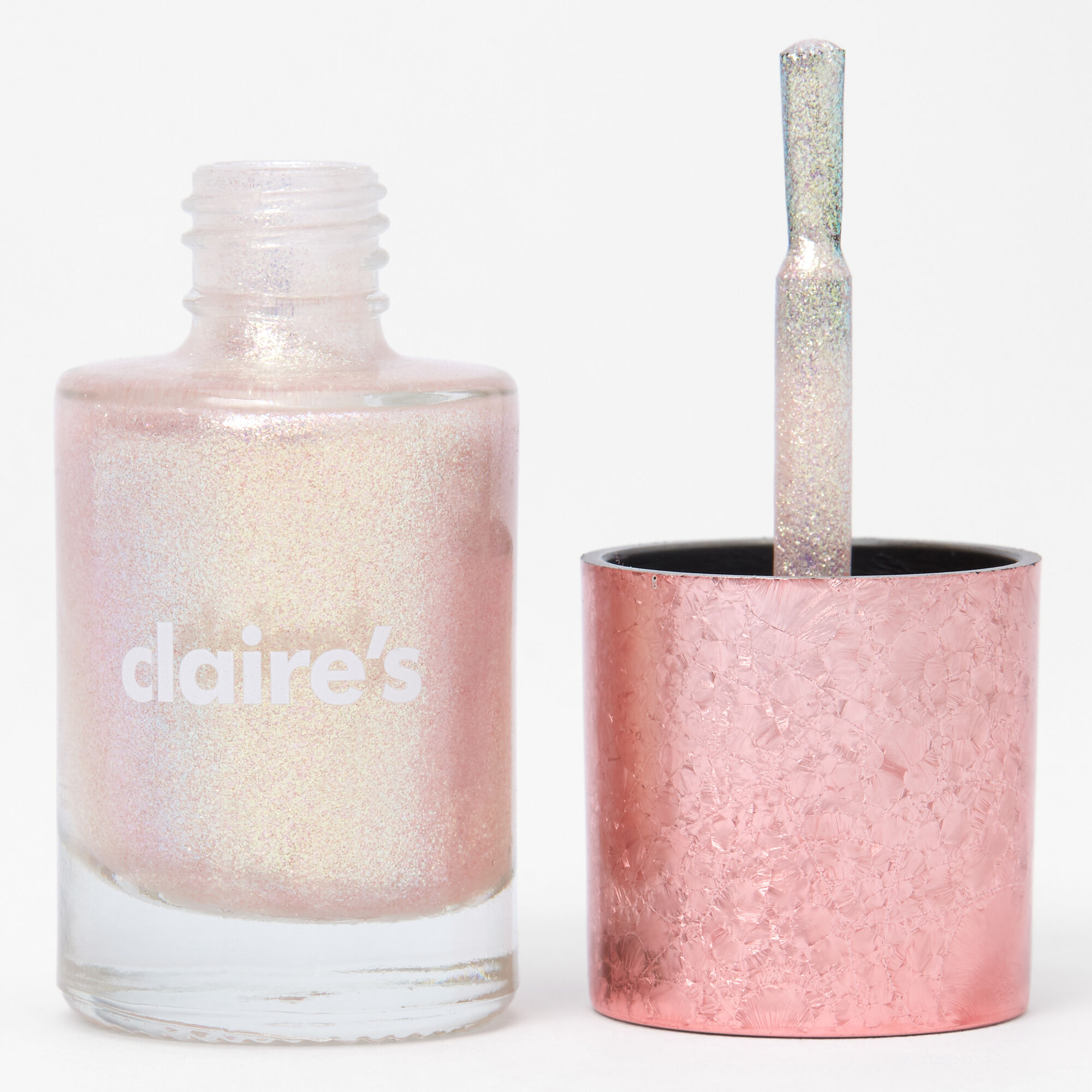 Shimmer Nail Polish - Peach Holo Glitz,