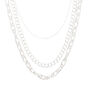 Silver Chain Multi Strand Necklace,