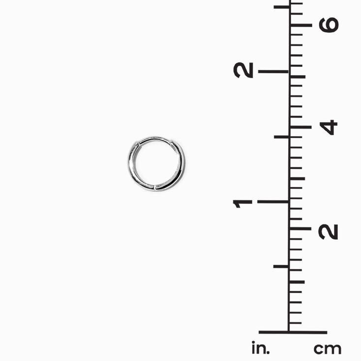 C LUXE by Claire&#39;s Sterling Silver Cubic Zirconia 2mm Round Stud &amp; 8mm Clicker Hoop Earrings - 2 Pack,