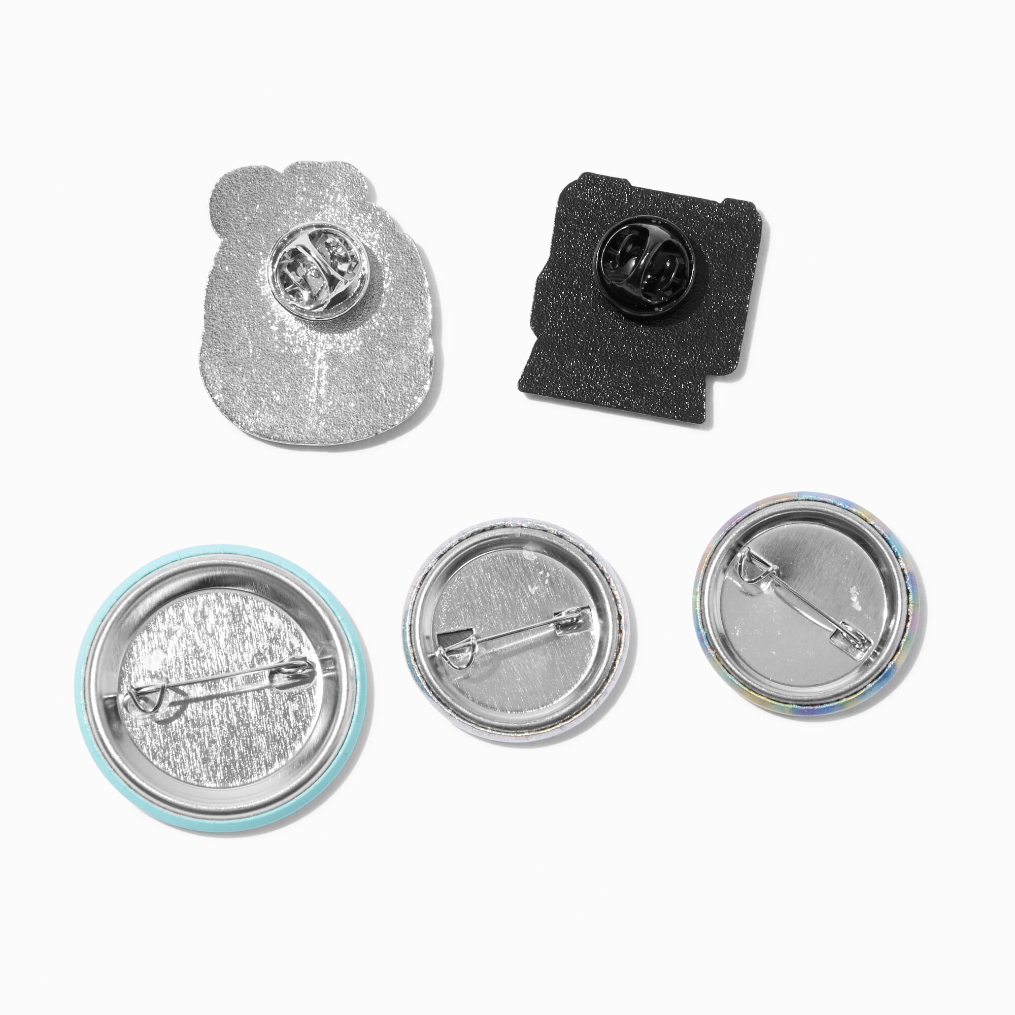 Retro Round Button & Pin Set - 5 Pack