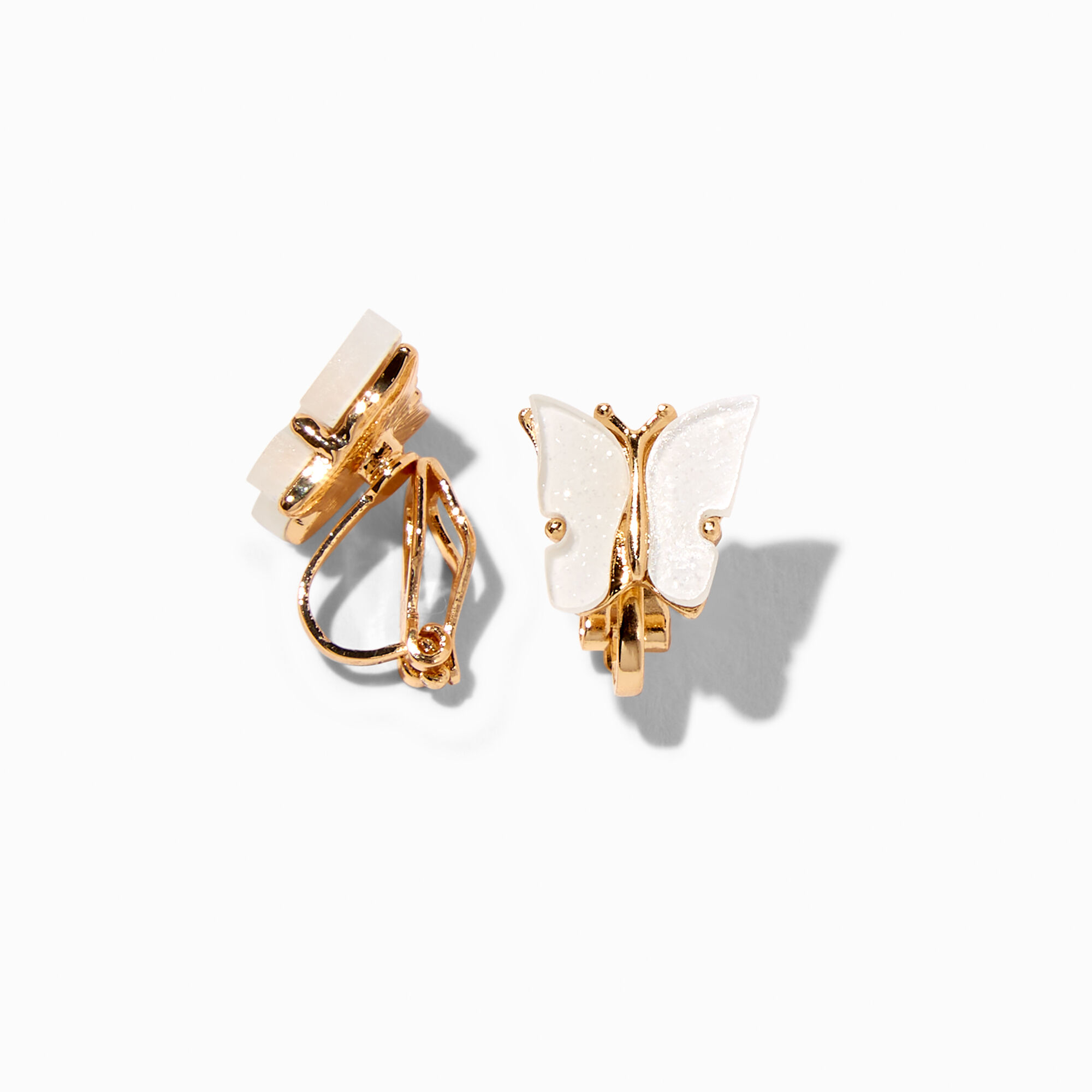 White clip on outlet earrings