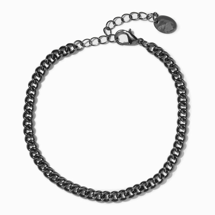 Hematite 3MM Curb Chain Link Bracelet,
