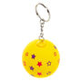 Porte-cl&eacute;s avec balle anti-stress &agrave; imprim&eacute; &eacute;toile jaune,