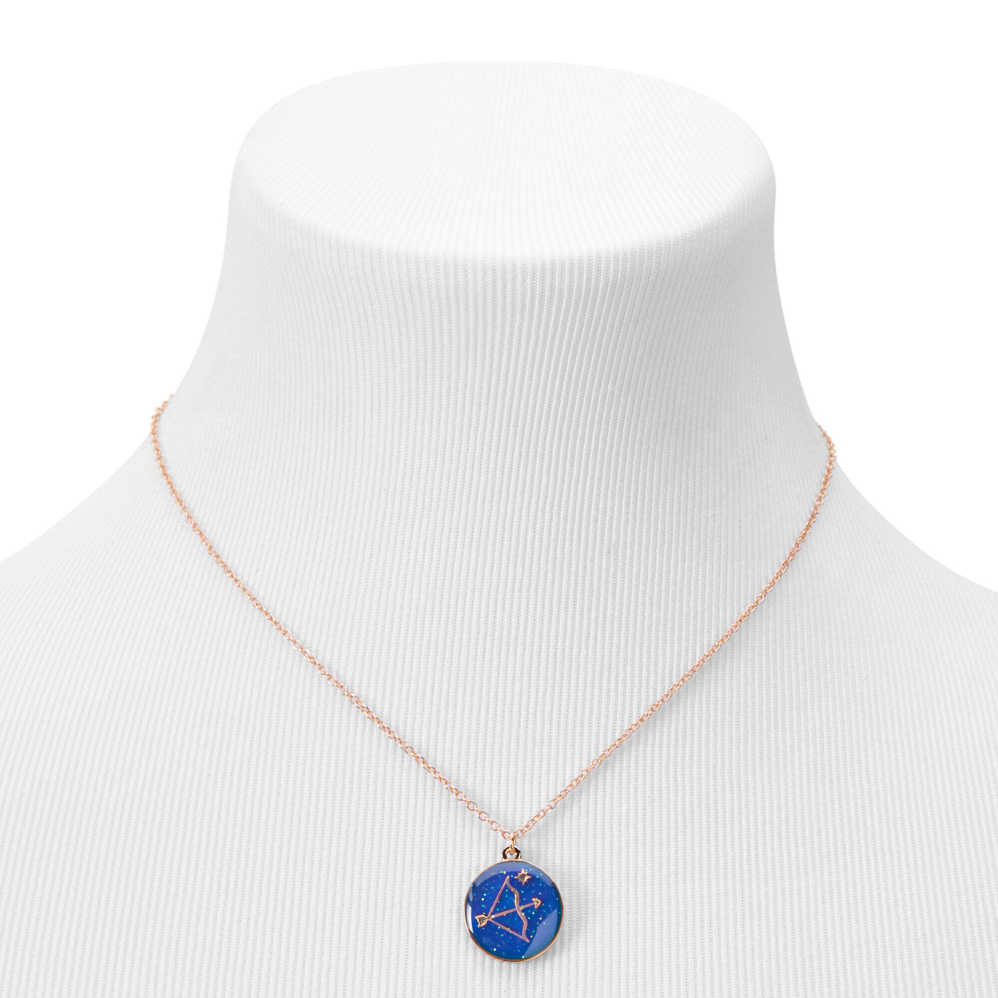 Gold Zodiac Mood Pendant Necklace - Sagittarius,