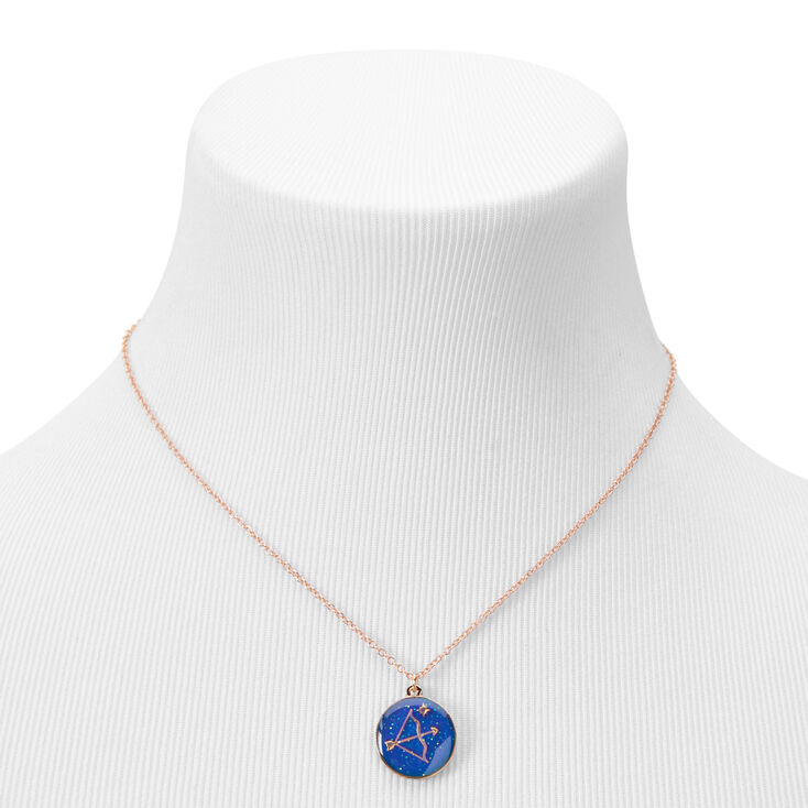 Gold Zodiac Mood Pendant Necklace - Sagittarius,