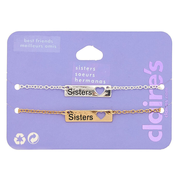 Mixed Metal Chain Sisters Bracelets - 2 Pack,