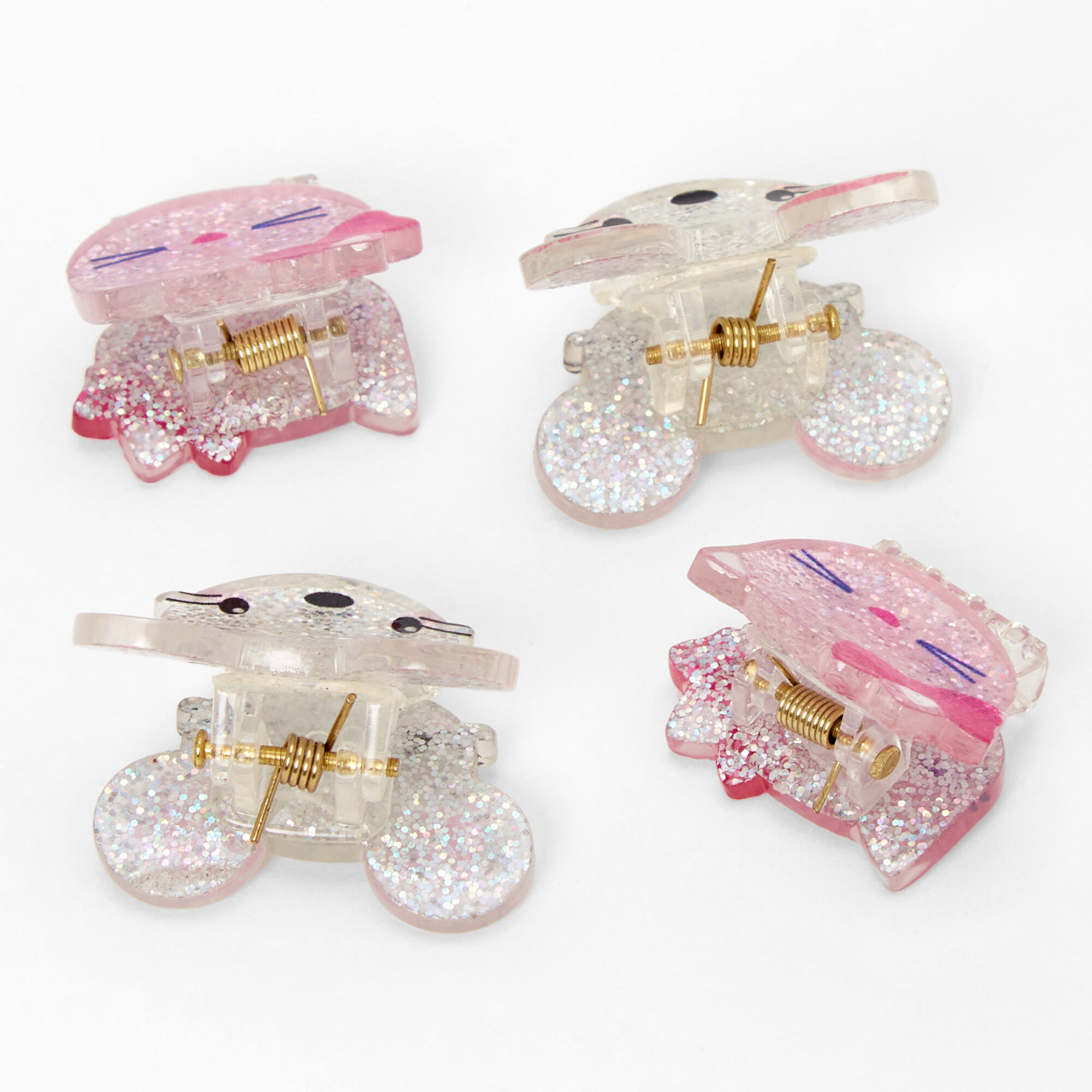 Barrettes à cheveux à paillettes chat et souris Claire's Club - Lot de 4,