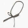Black &amp; White Gingham Bow Tie Chain Necklace,