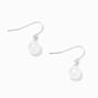 White Pearl 0.5&quot; Silver-tone Drop Earrings,
