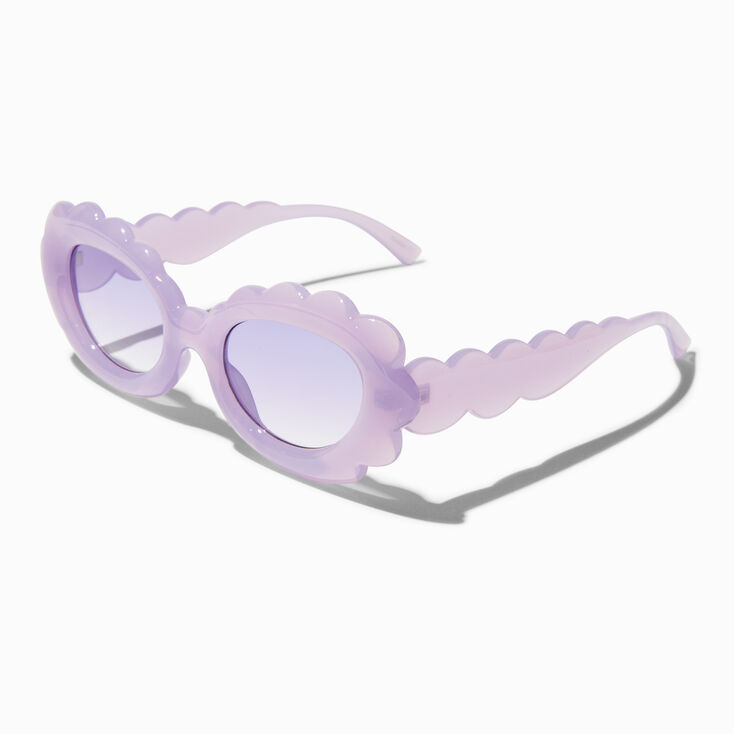 Lunettes de soleil festonn&eacute;es bomb&eacute;es lavande,